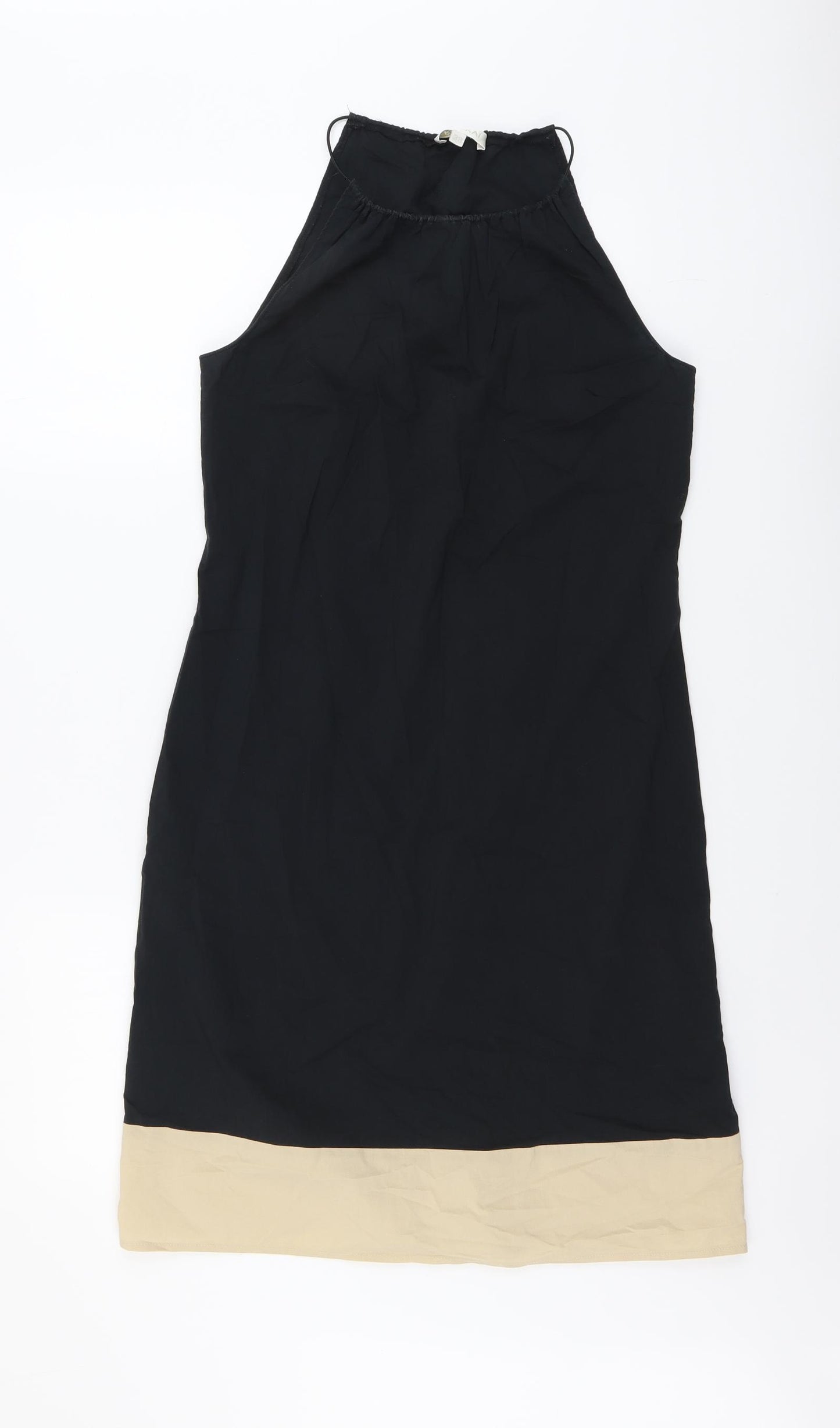 Kookai Womens Black Colourblock Cotton Sheath Size M Round Neck Pullover