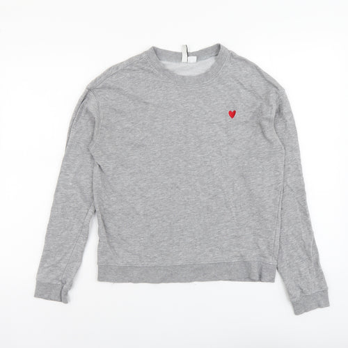 H&M Mens Grey Cotton Pullover Sweatshirt Size S - Love Heart