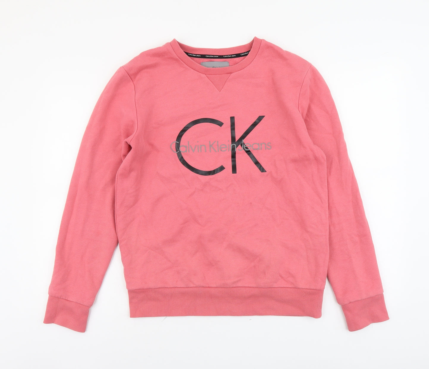 Calvin Klein Womens Pink Cotton Pullover Sweatshirt Size S Pullover