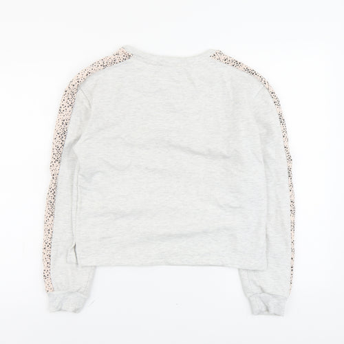 New Look Womens Grey Cotton Pullover Sweatshirt Size 8 Pullover