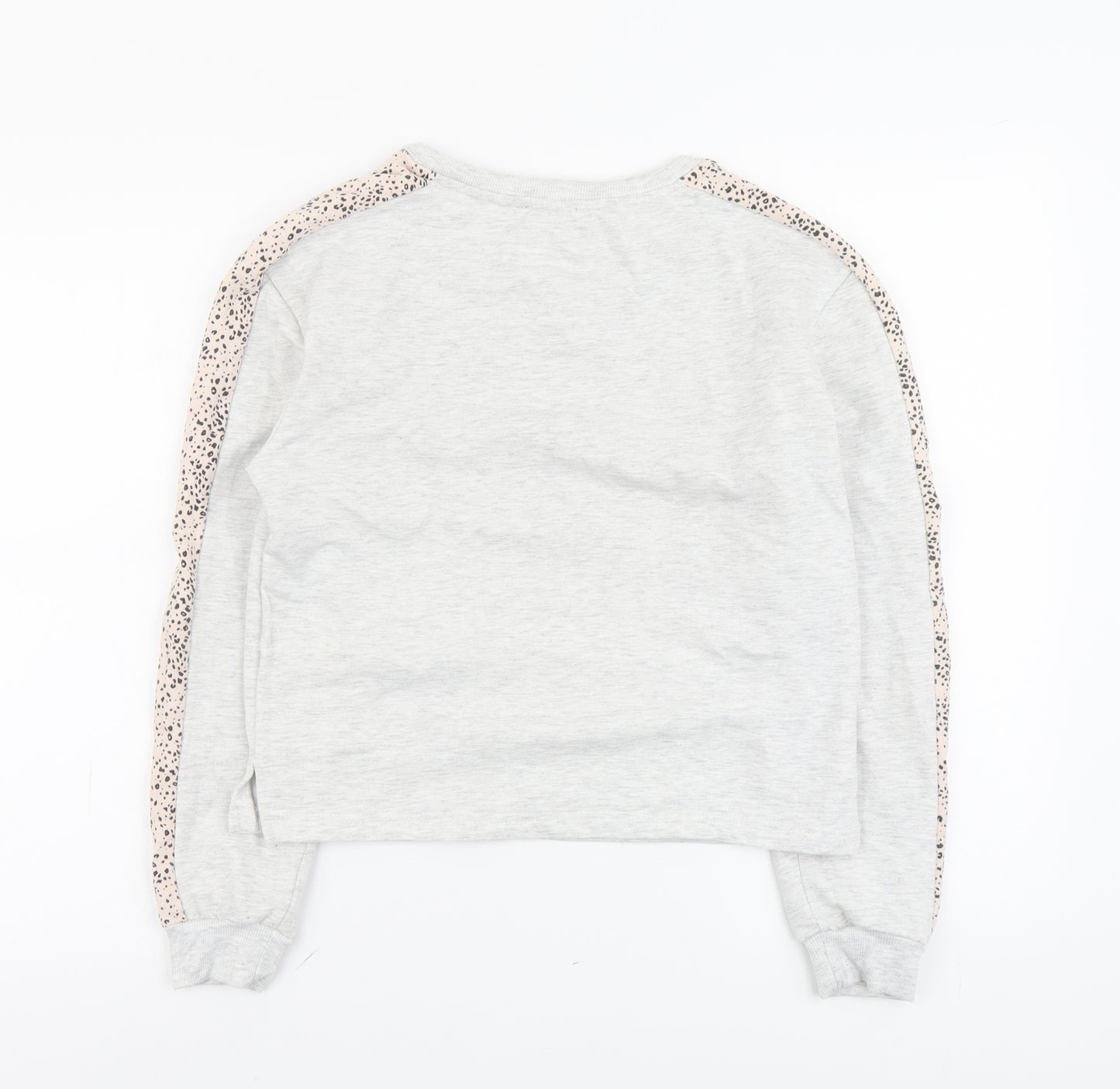 New Look Womens Grey Cotton Pullover Sweatshirt Size 8 Pullover