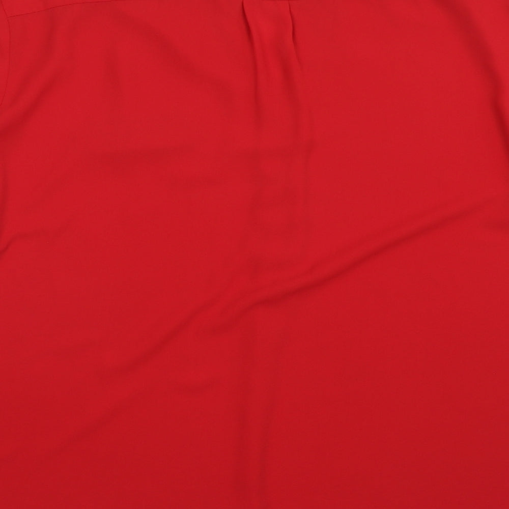 Dorothy Perkins Womens Red Polyester Basic Blouse Size 20 V-Neck