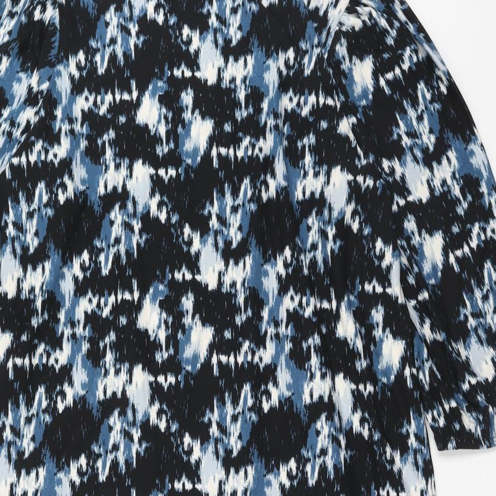 Primark Womens Blue Geometric Polyester Shift Size 12 Round Neck Pullover