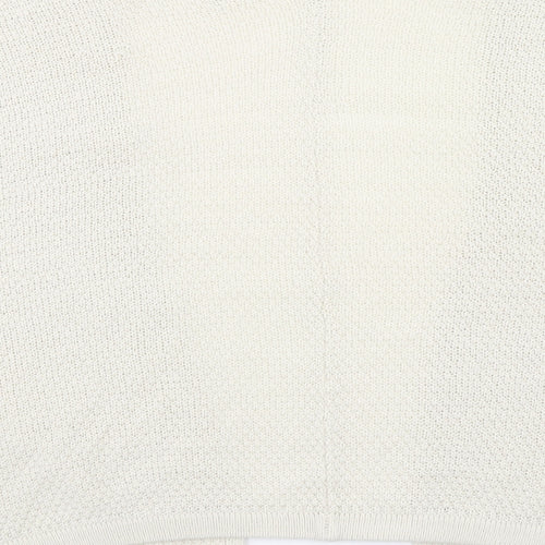 Andrea Jovine Womens Ivory V-Neck Viscose Cardigan Jumper Size S