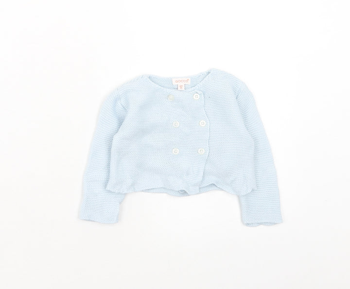GOCCO Boys Blue Acrylic Cardigan Jumper Size 6-9 Months Button