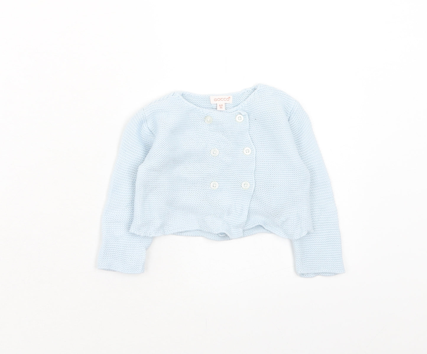 GOCCO Boys Blue Acrylic Cardigan Jumper Size 6-9 Months Button