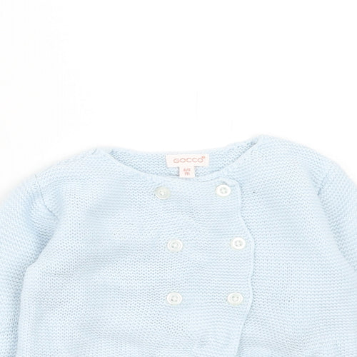 GOCCO Boys Blue Acrylic Cardigan Jumper Size 6-9 Months Button