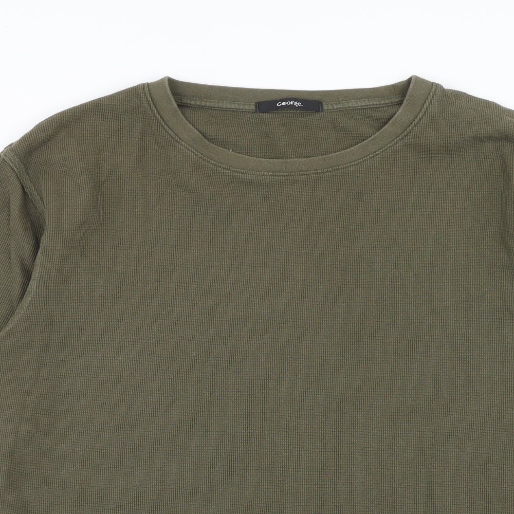 George Mens Green Cotton Pullover Sweatshirt Size XL