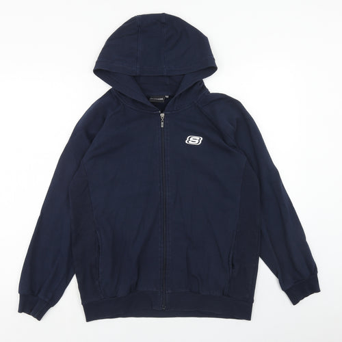 Sketchers Boys Blue Cotton Full Zip Hoodie Size 14-15 Years Zip