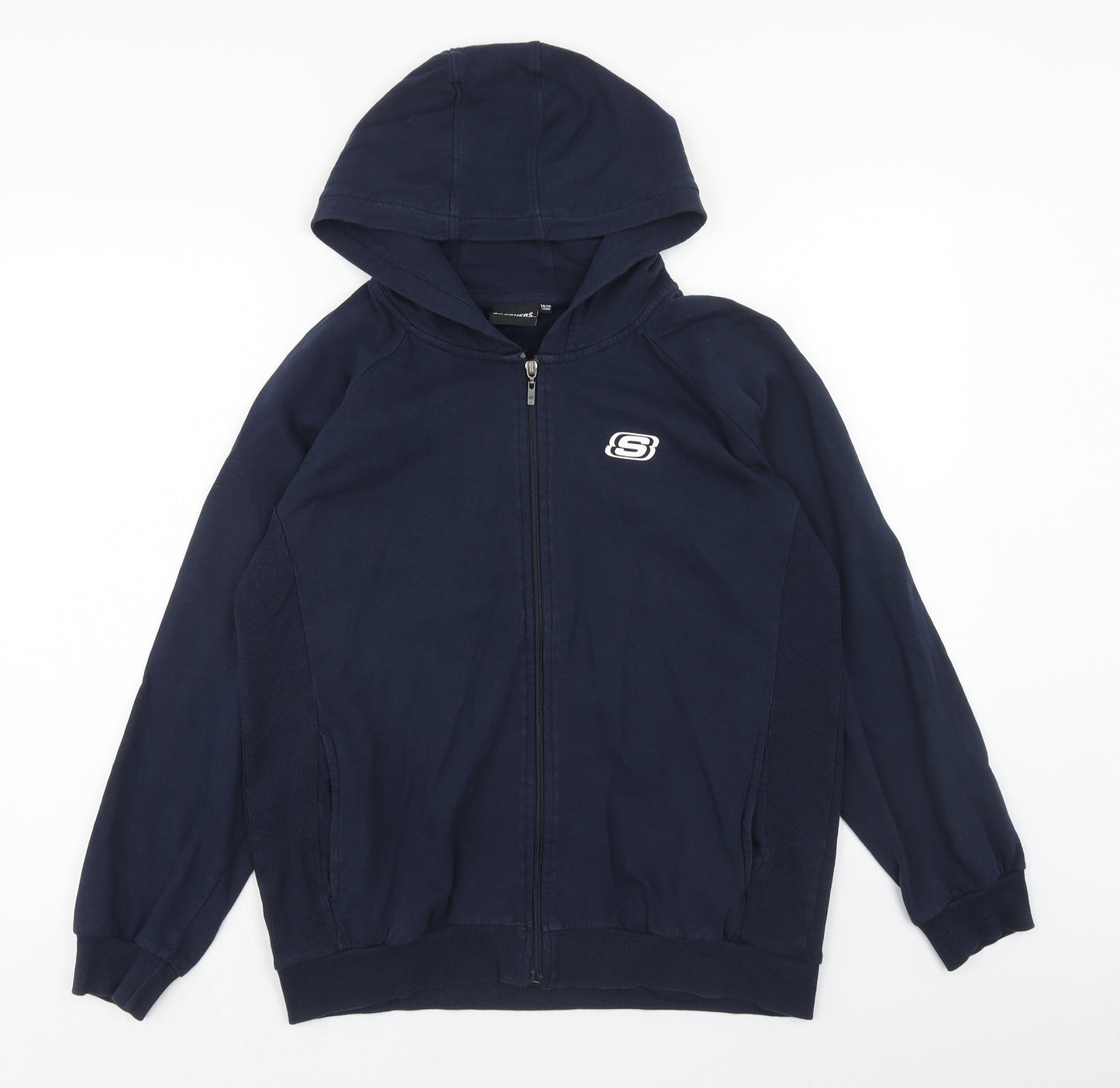 Sketchers Boys Blue Cotton Full Zip Hoodie Size 14-15 Years Zip