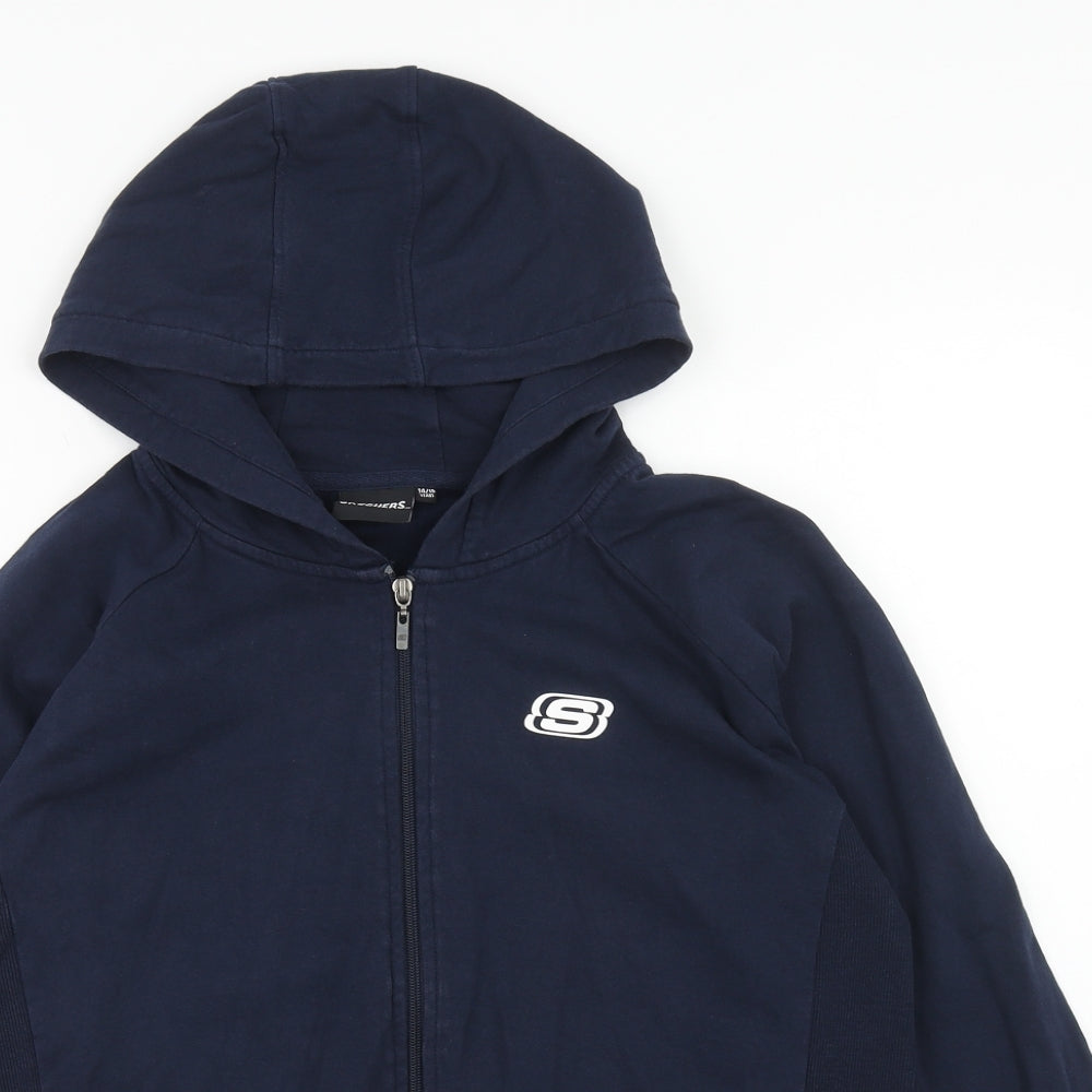 Sketchers Boys Blue Cotton Full Zip Hoodie Size 14-15 Years Zip