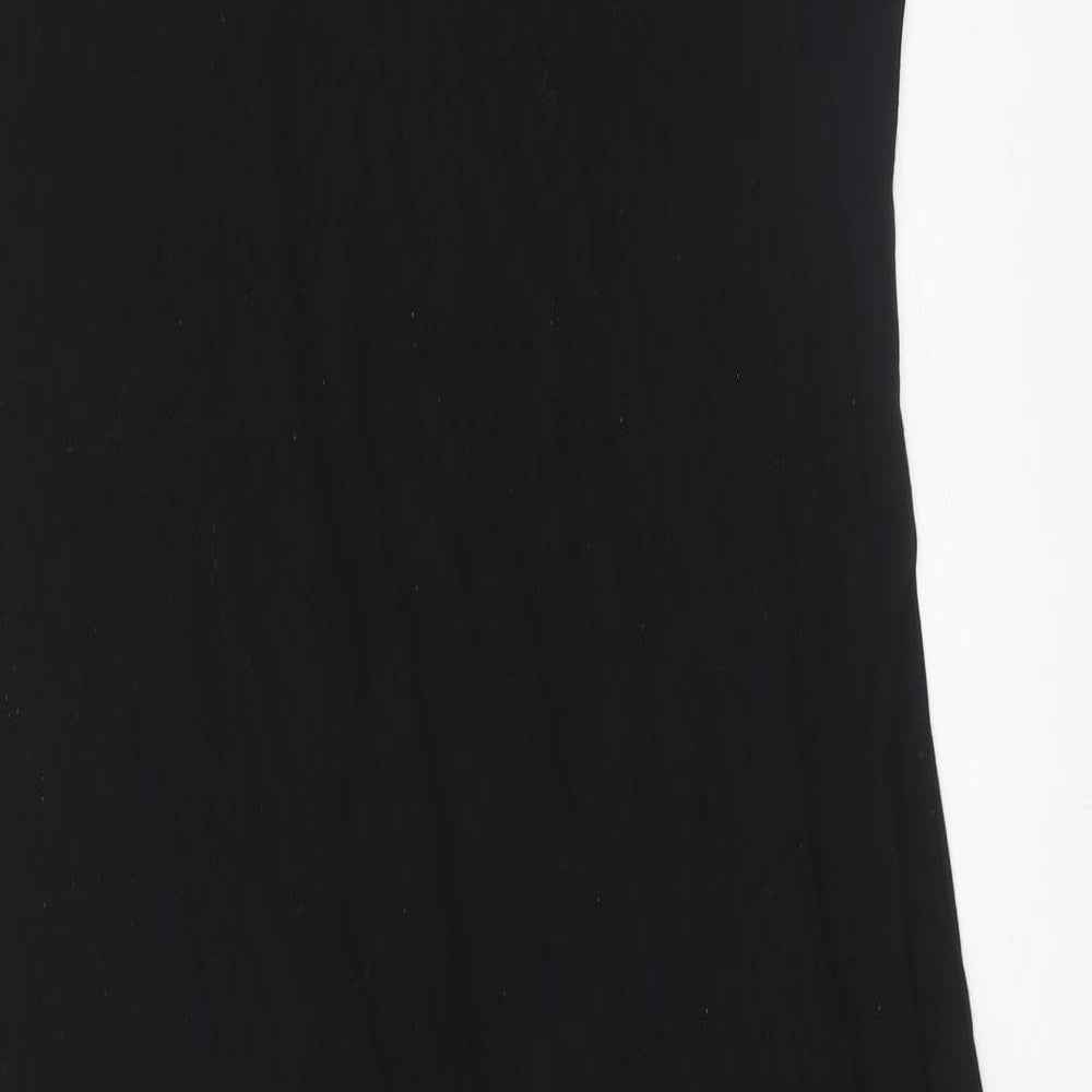 Marks and Spencer Womens Black Viscose Maxi Size 14 Scoop Neck Pullover