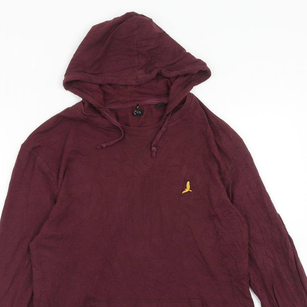 Brave Soul Mens Red Cotton Pullover Hoodie Size M