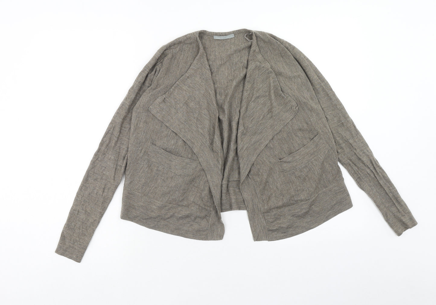 COS Womens Brown V-Neck Wool Cardigan Jumper Size XS - Waterfall Design
