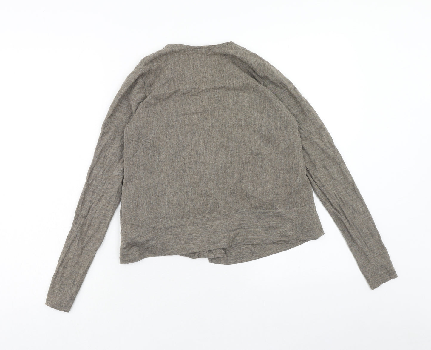 COS Womens Brown V-Neck Wool Cardigan Jumper Size XS - Waterfall Design