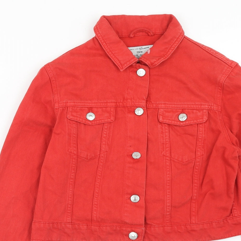 F&F Girls Red Jacket Size 14-15 Years Button