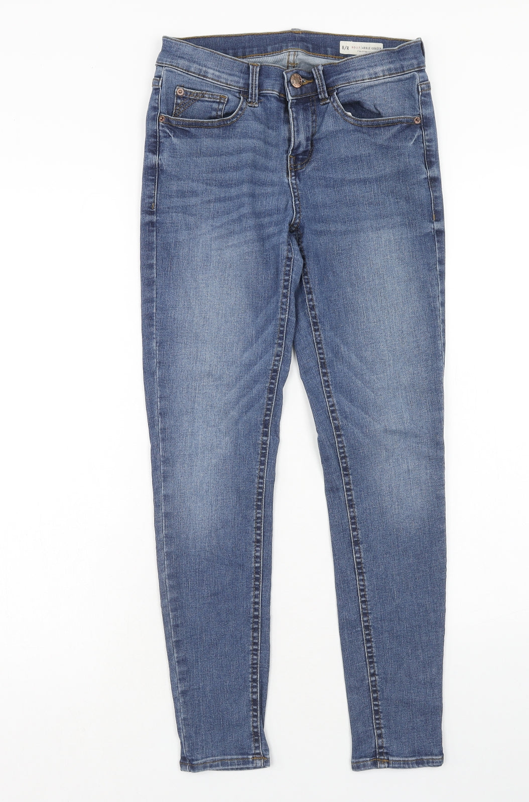 Red Herring Womens Blue Cotton Skinny Jeans Size 8 Regular Zip