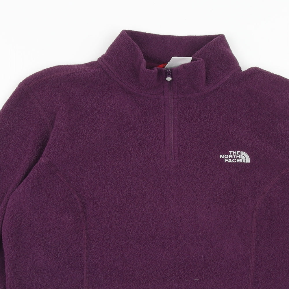 The North Face Womens Purple Polyester Pullover Sweatshirt Size L Zip