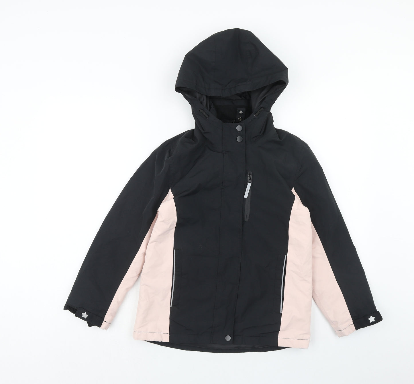 F&F Girls Black Windbreaker Jacket Size 9-10 Years Zip