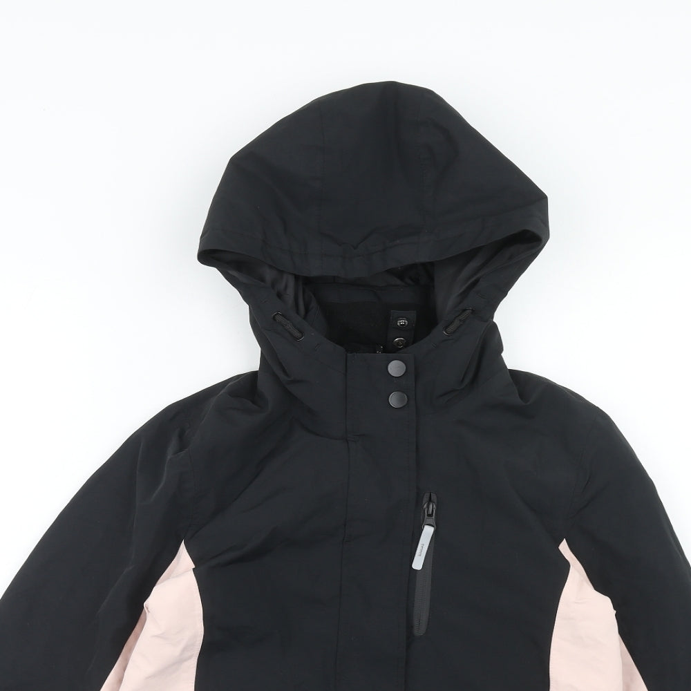 F&F Girls Black Windbreaker Jacket Size 9-10 Years Zip