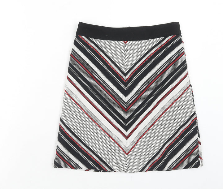 Warehouse Womens Grey Geometric Cotton Straight & Pencil Skirt Size 8 Zip