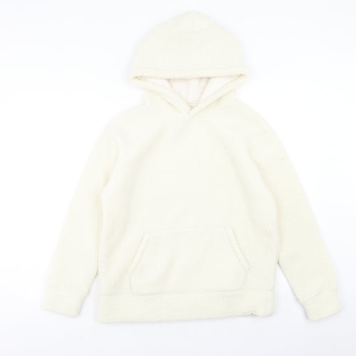 Gap Girls Ivory Polyester Pullover Hoodie Size 12 Years Pullover
