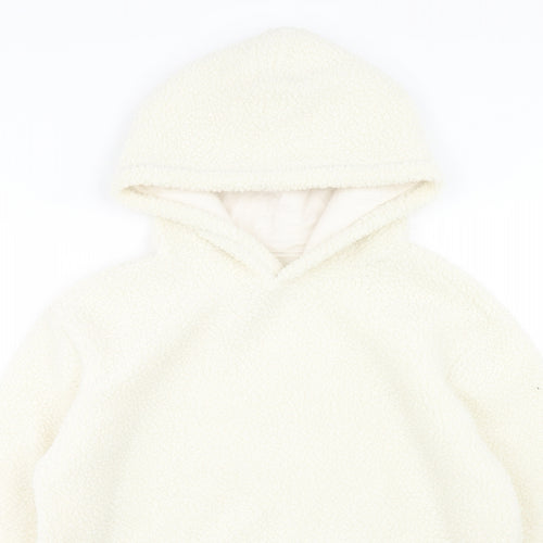 Gap Girls Ivory Polyester Pullover Hoodie Size 12 Years Pullover