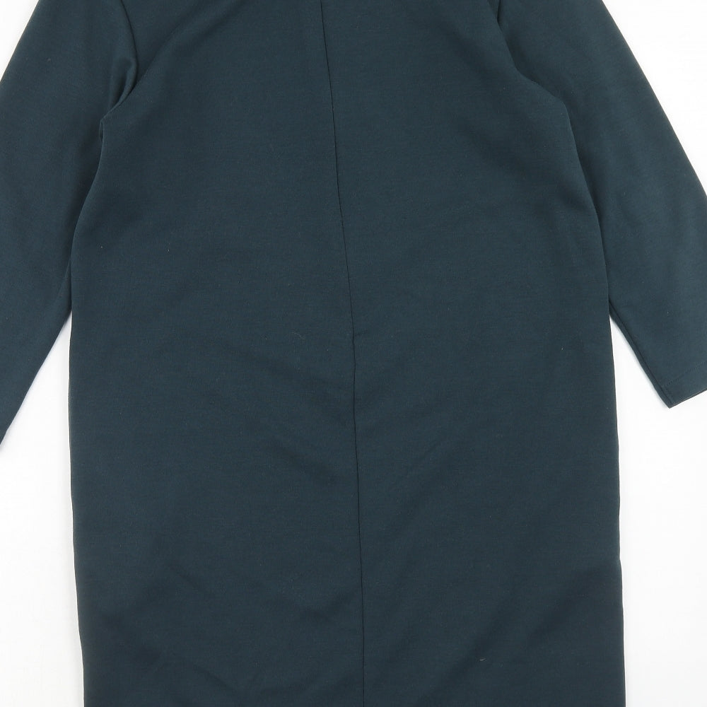 Uniqlo Womens Green Polyester A-Line Size M Round Neck Zip