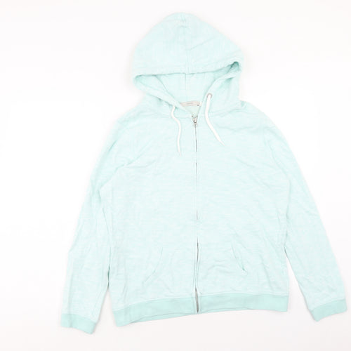 George Womens Blue Cotton Full Zip Hoodie Size 16 Zip