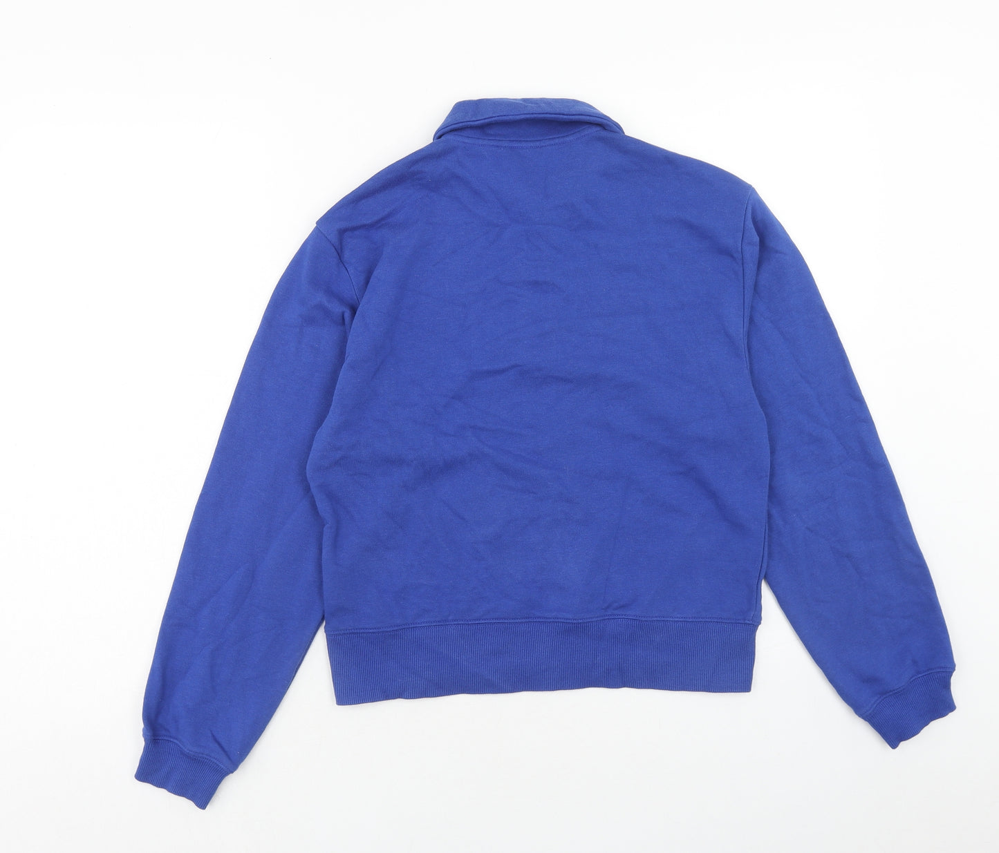 Monkl Womens Blue Cotton Pullover Sweatshirt Size 2XS Button