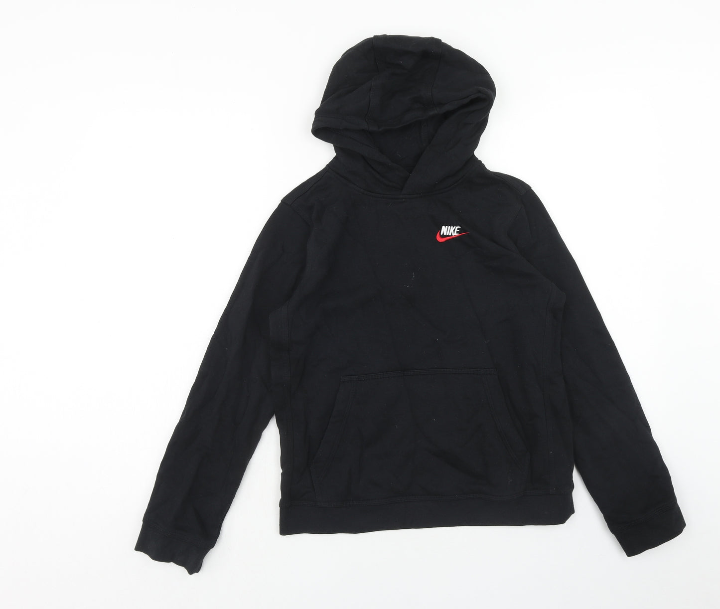 Nike Boys Black Cotton Pullover Hoodie Size 10-11 Years Pullover - 10-12 Years