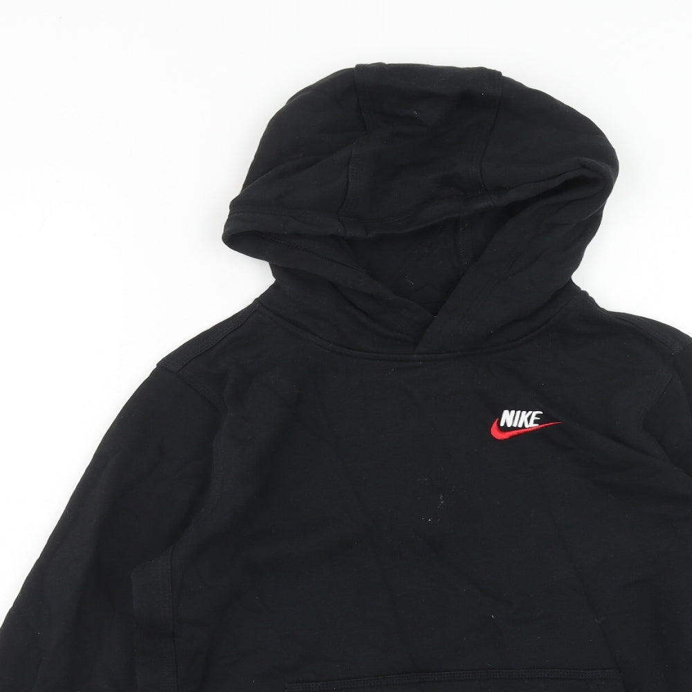 Nike Boys Black Cotton Pullover Hoodie Size 10-11 Years Pullover - 10-12 Years
