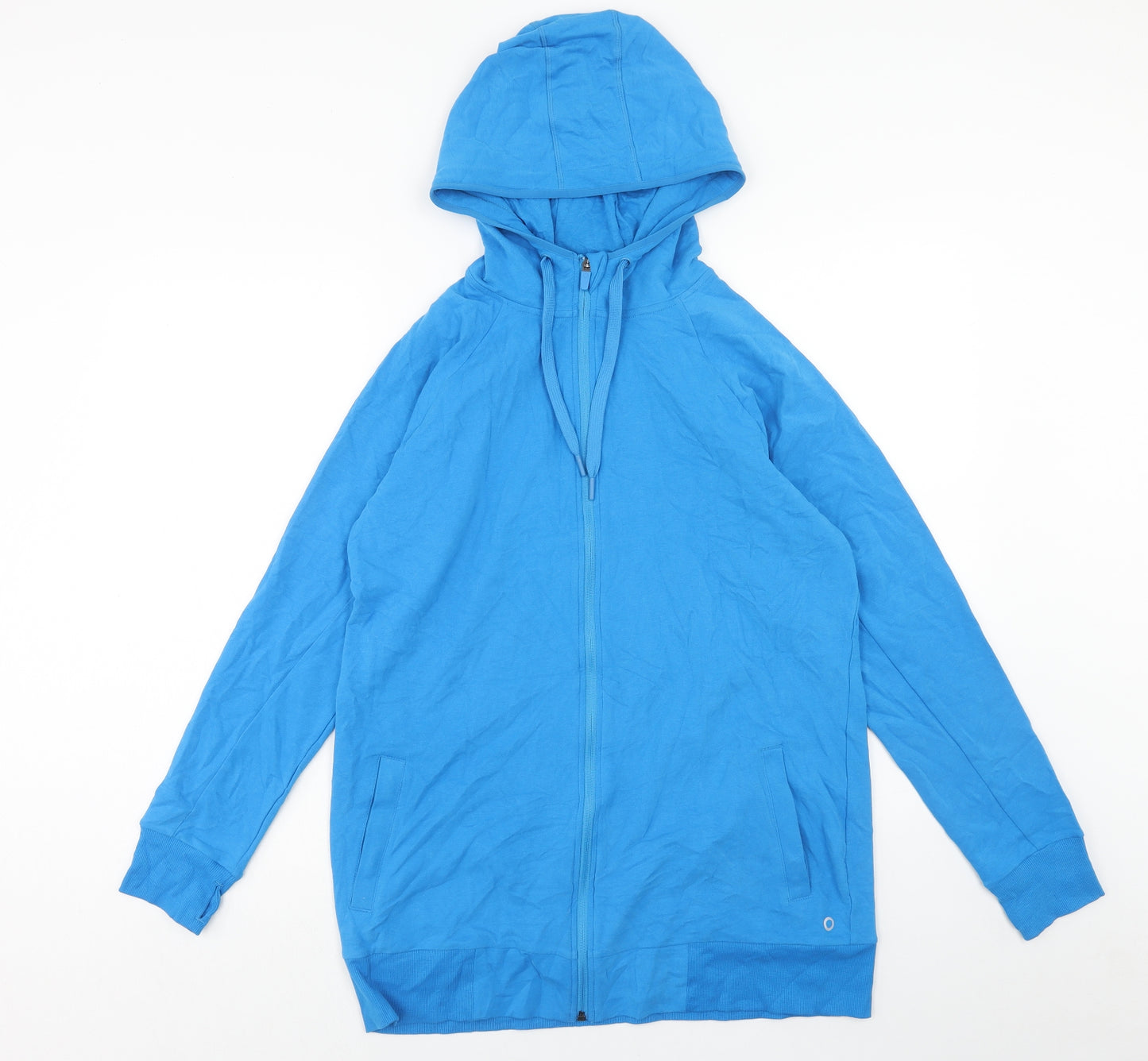 Marks and Spencer Womens Blue Cotton Full Zip Hoodie Size 14 Zip