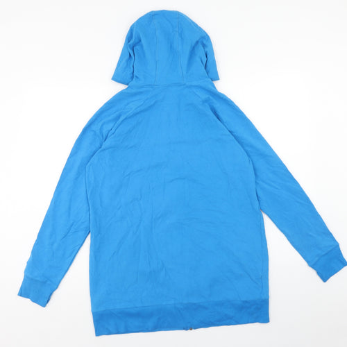 Marks and Spencer Womens Blue Cotton Full Zip Hoodie Size 14 Zip