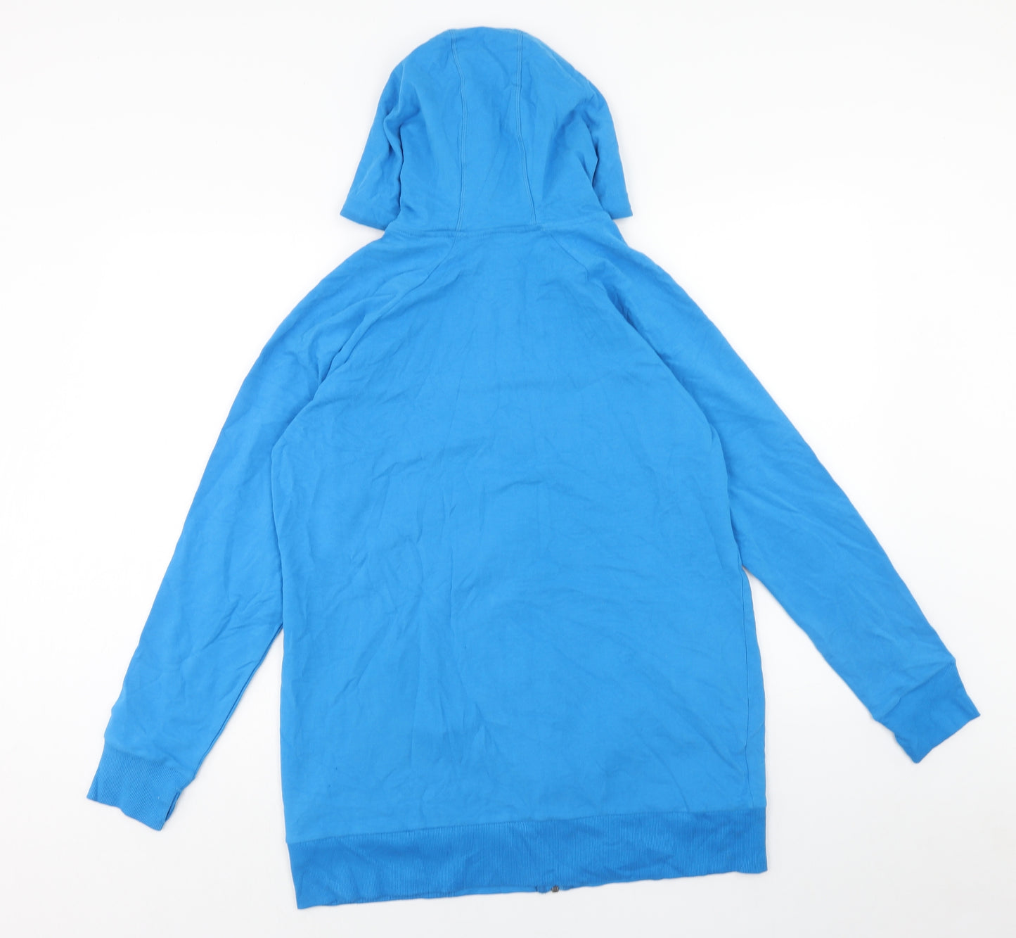 Marks and Spencer Womens Blue Cotton Full Zip Hoodie Size 14 Zip