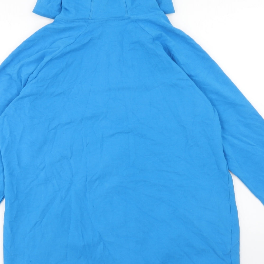 Marks and Spencer Womens Blue Cotton Full Zip Hoodie Size 14 Zip