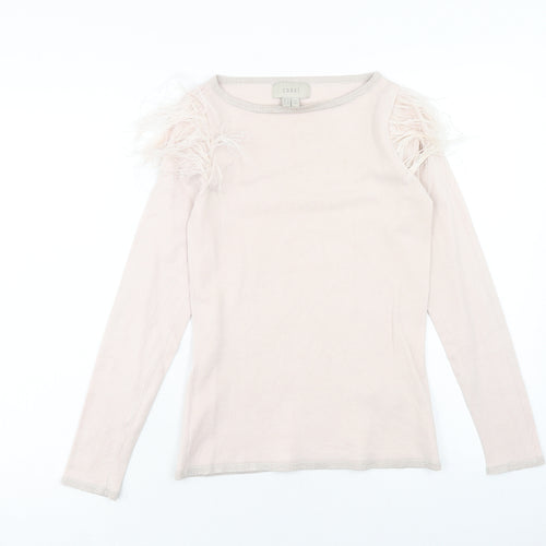 Coast Womens Pink Round Neck Polyester Pullover Jumper Size 8