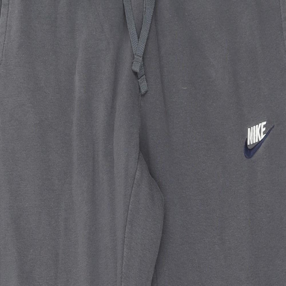 Nike Mens Grey Cotton Sweatpants Trousers Size M Regular Drawstring