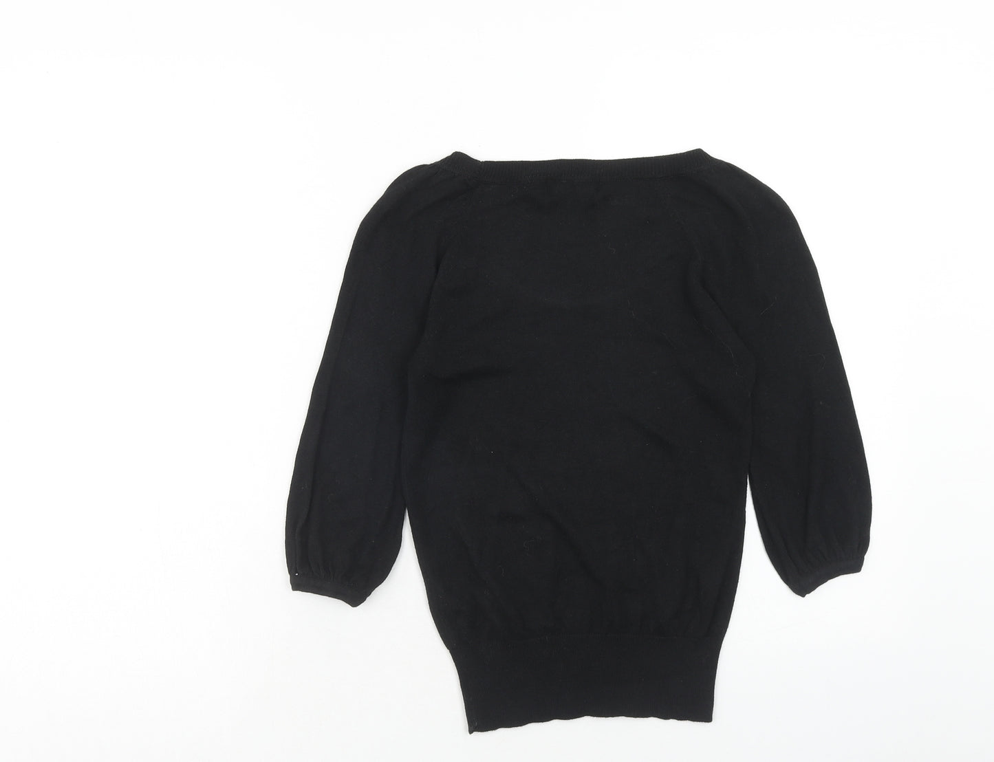 Atmosphere Womens Black Round Neck Viscose Pullover Jumper Size 8