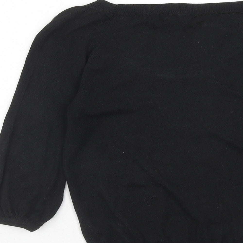 Atmosphere Womens Black Round Neck Viscose Pullover Jumper Size 8