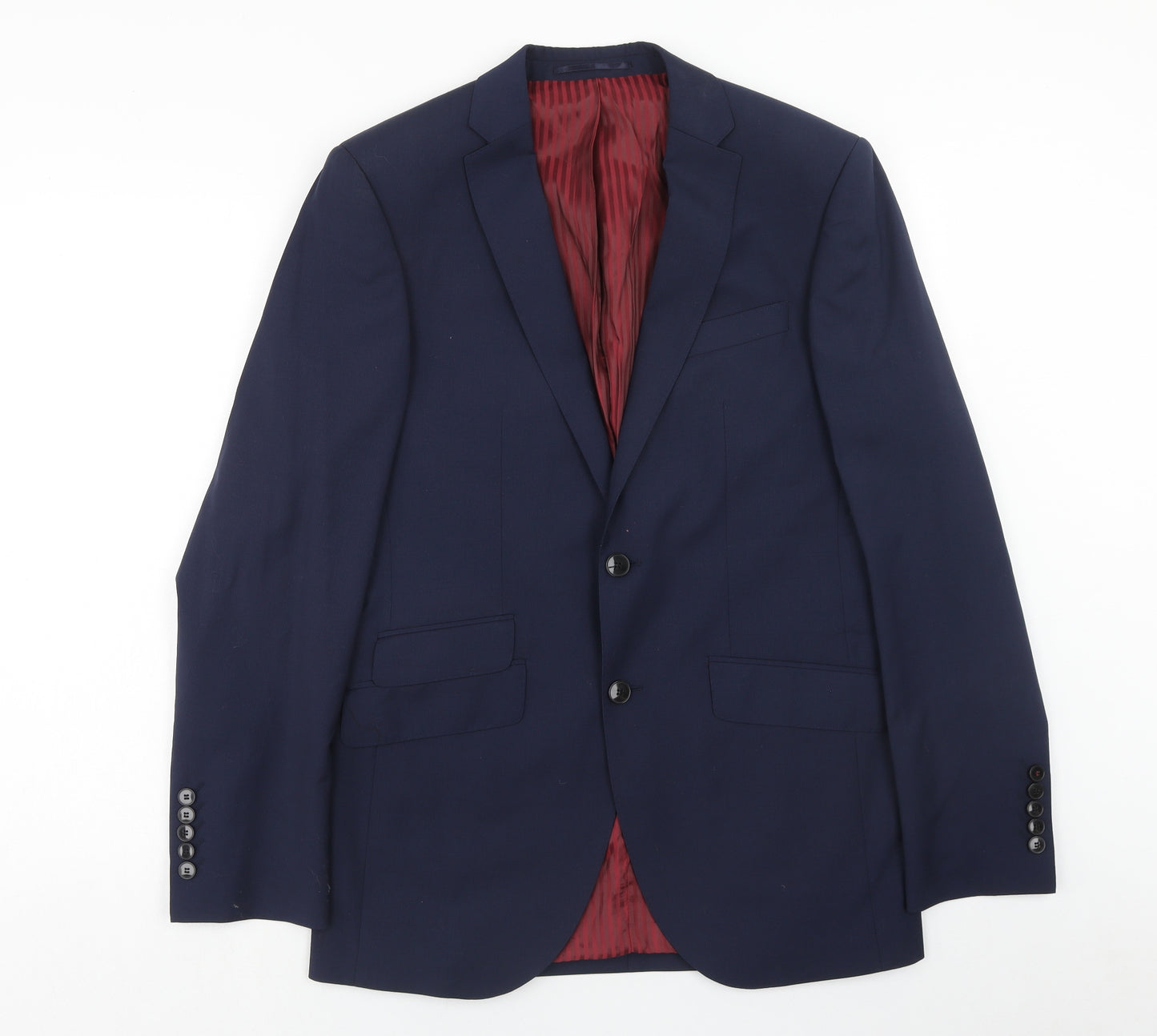 Red Select Mens Blue Polyester Jacket Blazer Size 38 Regular