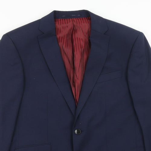 Red Select Mens Blue Polyester Jacket Blazer Size 38 Regular