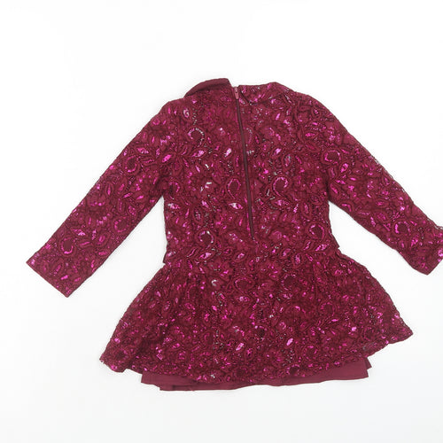 TU Girls Purple Polyester A-Line Size 2-3 Years Collared Zip