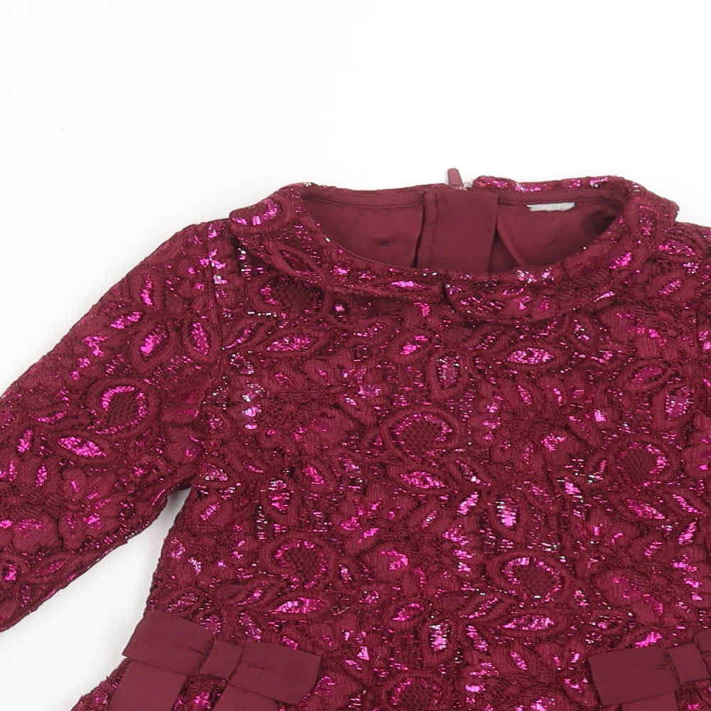 TU Girls Purple Polyester A-Line Size 2-3 Years Collared Zip
