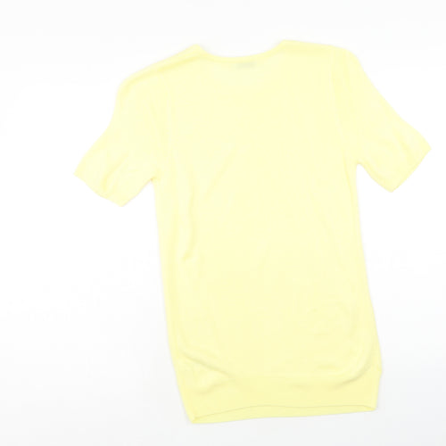 BHS Womens Yellow Round Neck Acrylic Pullover Jumper Size 8