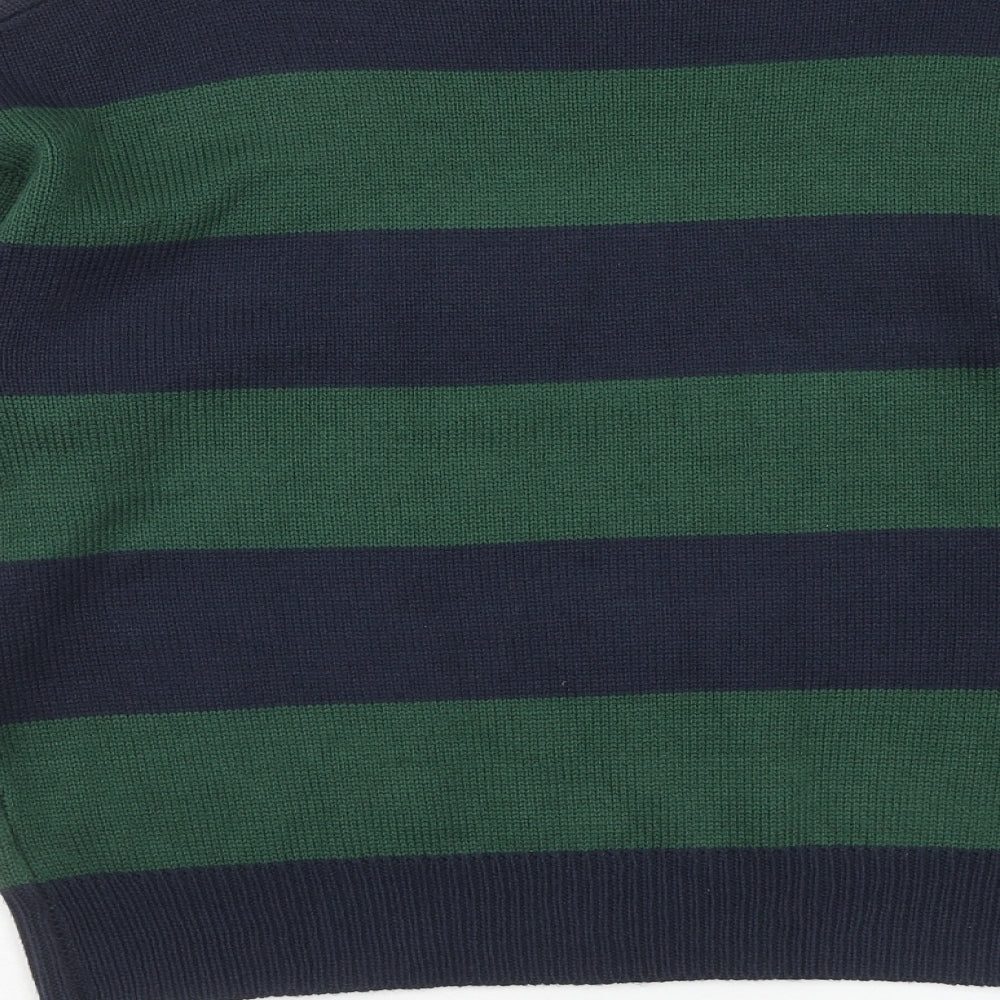 SheIn Womens Blue Round Neck Striped Acrylic Pullover Jumper Size M