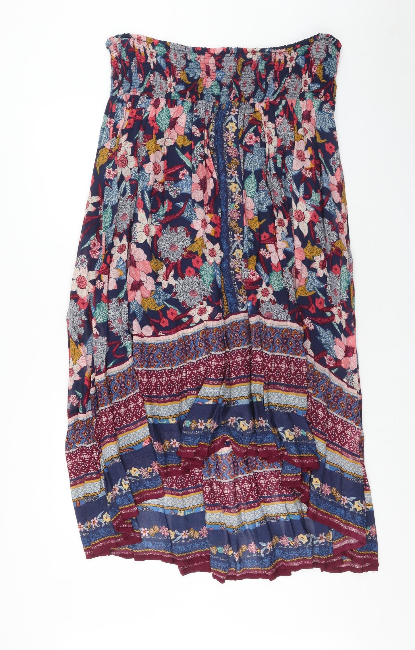 Monsoon Womens Multicoloured Geometric Viscose Peasant Skirt Size XL