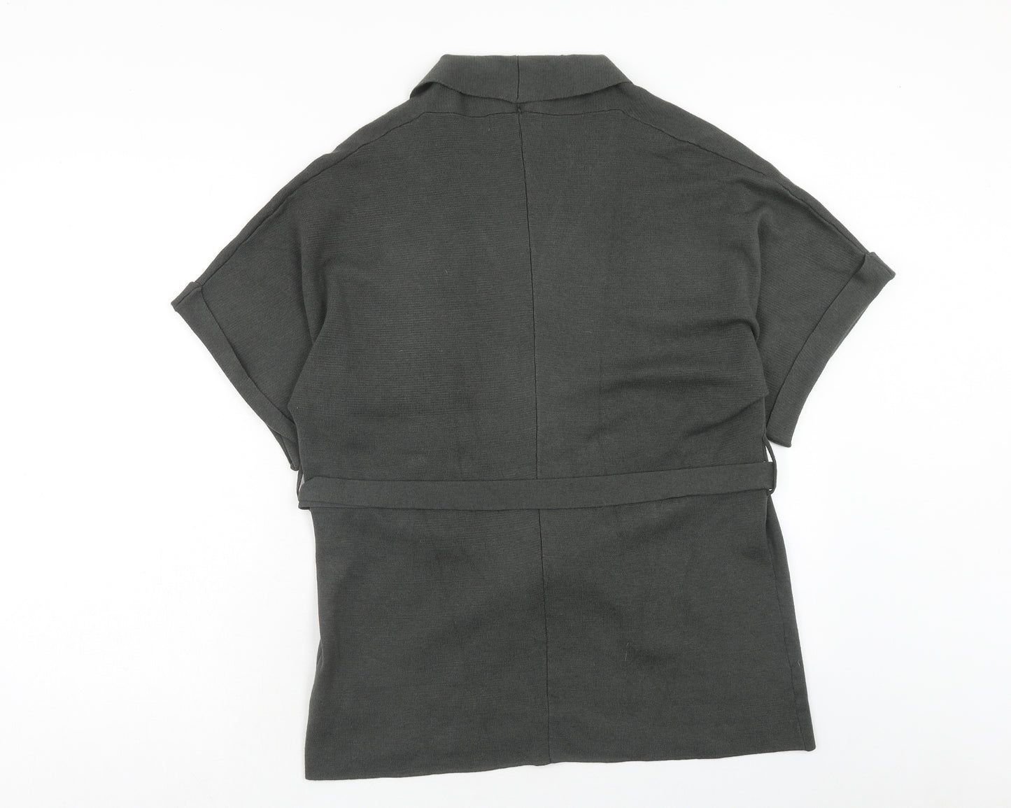Primark Womens Grey V-Neck Polyester Cardigan Jumper Size S - Size 10-12