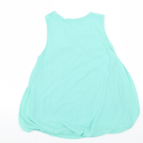 Quiz Womens Blue Polyester Basic Tank Size M V-Neck