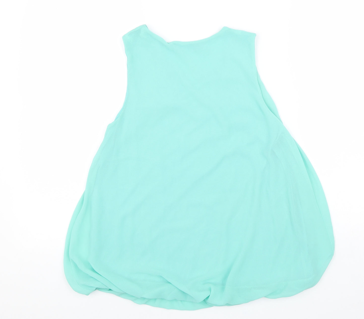 Quiz Womens Blue Polyester Basic Tank Size M V-Neck